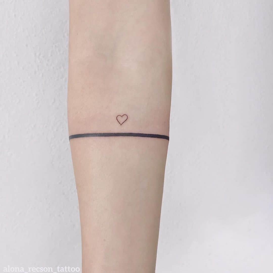Small Line Delicate Bracelet Tattoo 