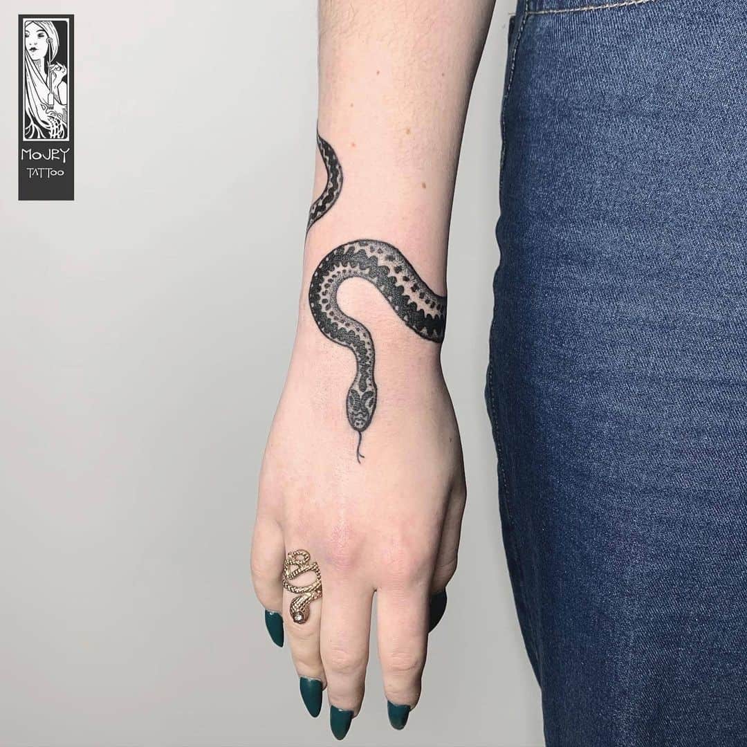 Snake Inspired Bracelet Tattoo 