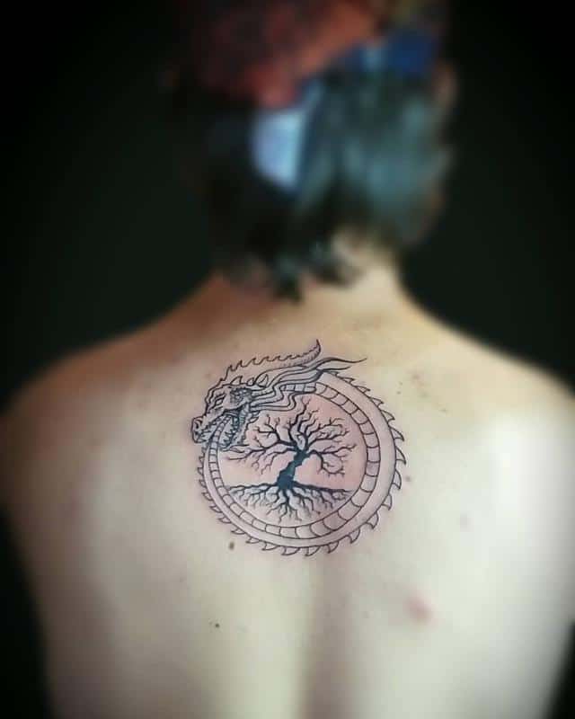 Tree of life ouroboros tattoo 1