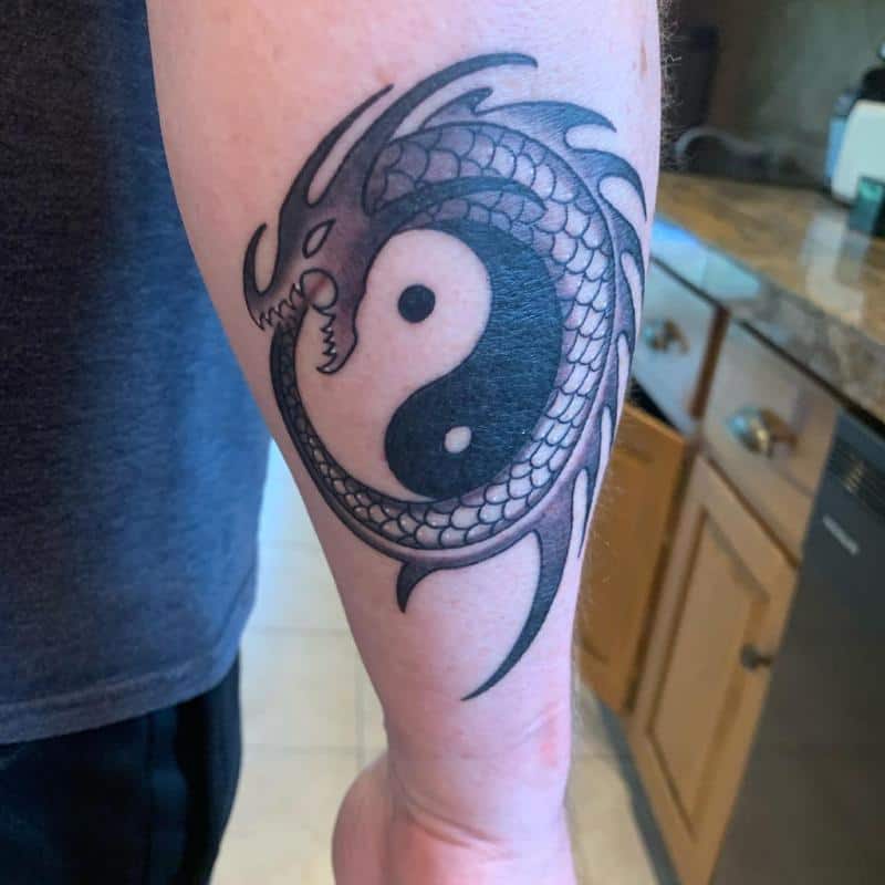 Yin yang ouroboros tattoo 3