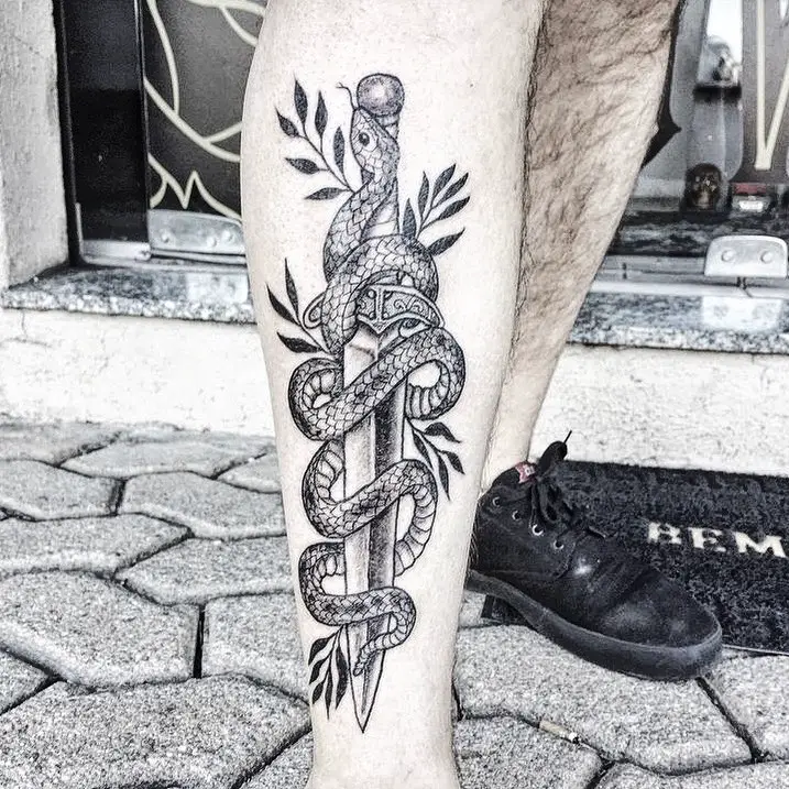 Dagger And Snake Tattoo 2
