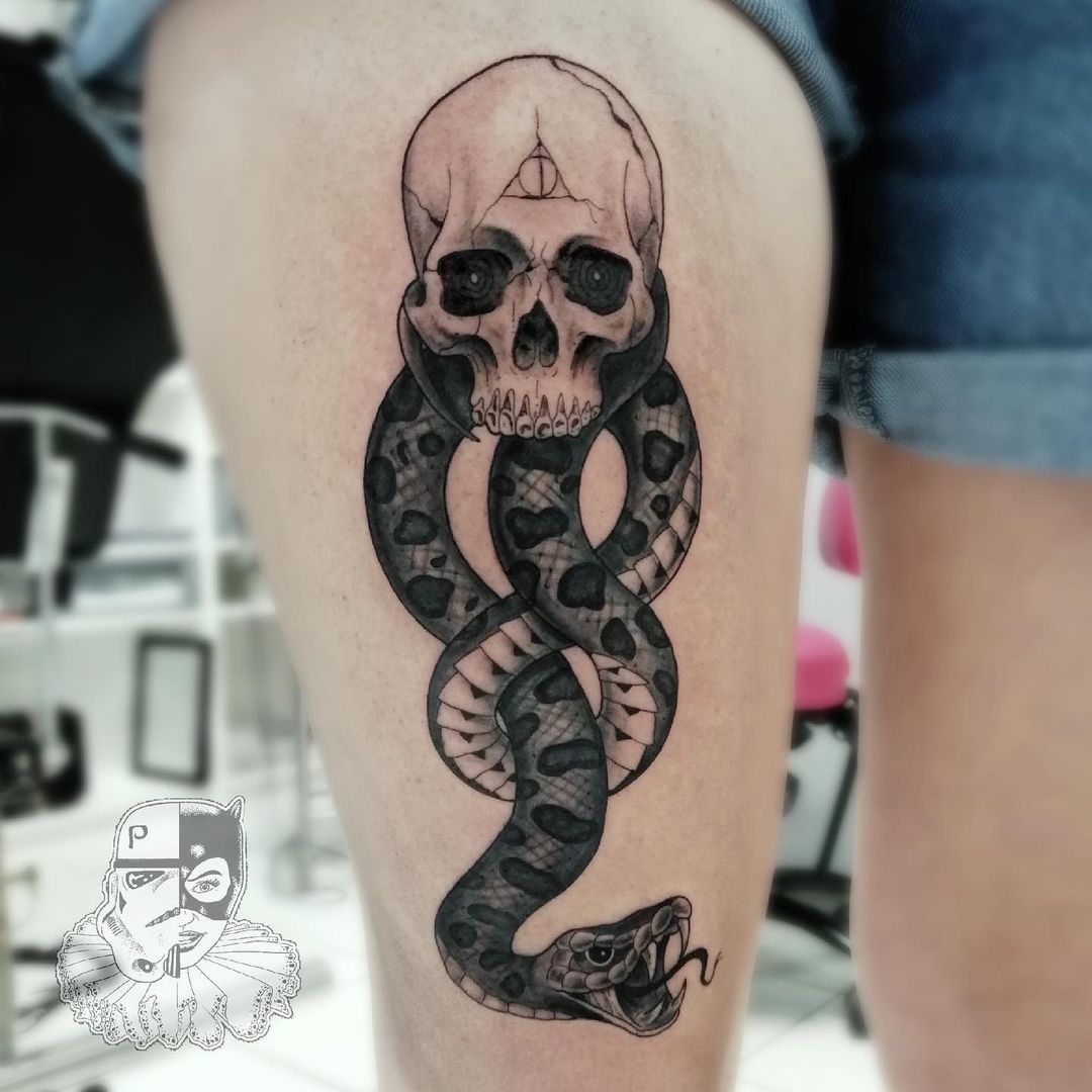 Giant Black Death Eater Tattoo