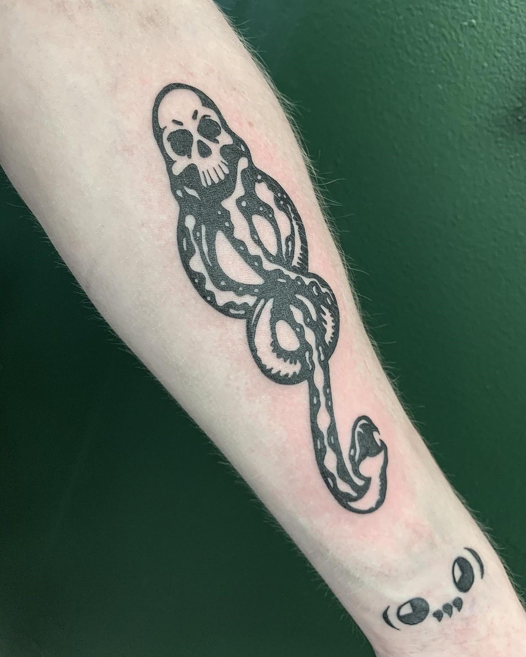 Gorgeous Forearm Death Eater Tattoo Black Ink 
