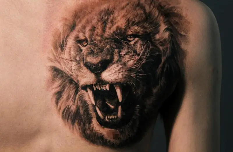 Lion Tattoo That Show Courage and Bravery 1