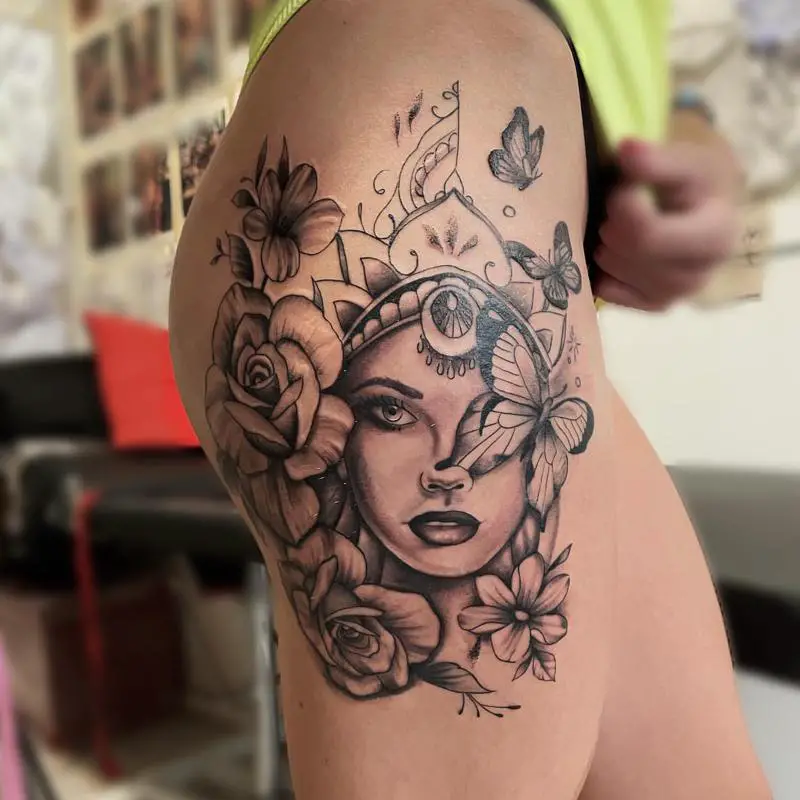 Thigh tattoo For Girls 1