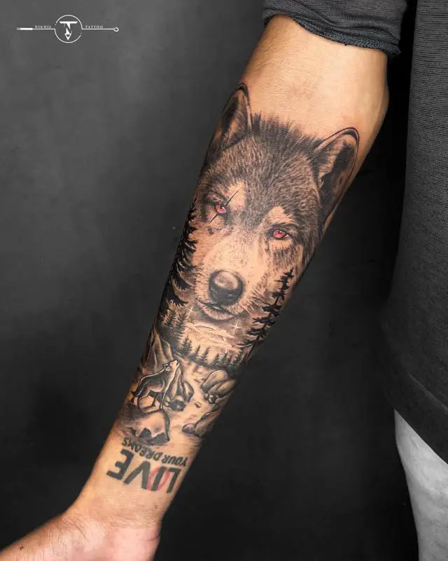 Wolf Tattoo That Show Courage and Bravery 5