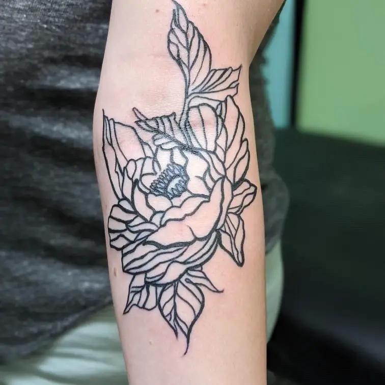 Chrysanthemum Outline Tattoo 2