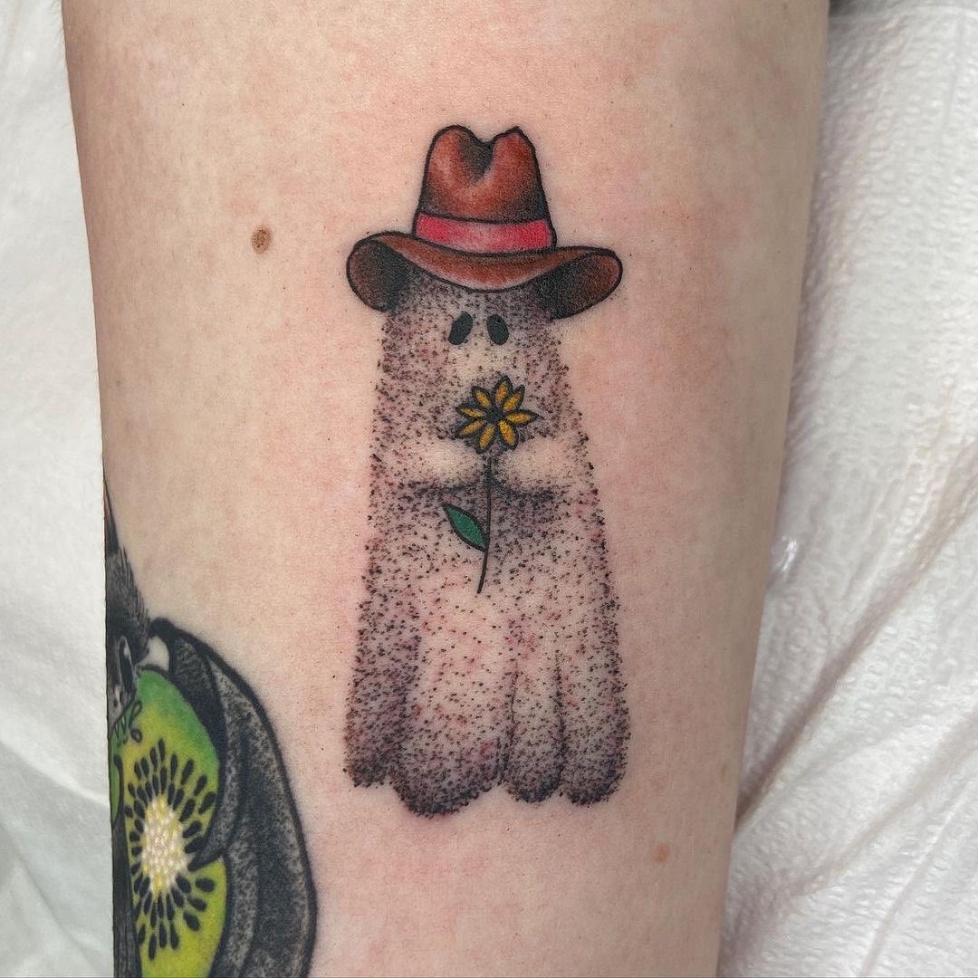 Cowboy Colorful Ghost Tattoo 