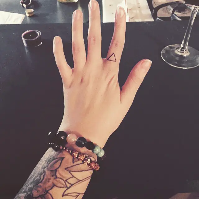 Finger Triangle Tattoo 2