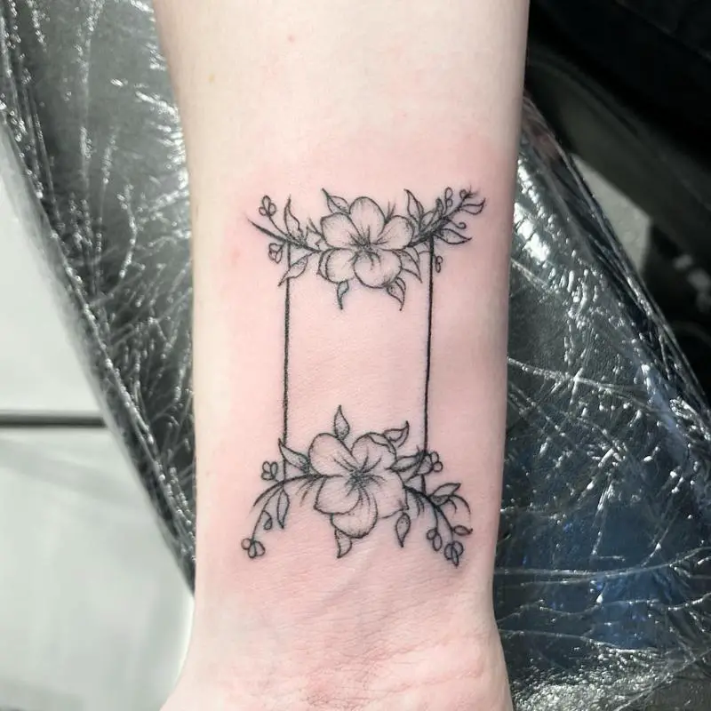 Floral Gemini Tattoo 4
