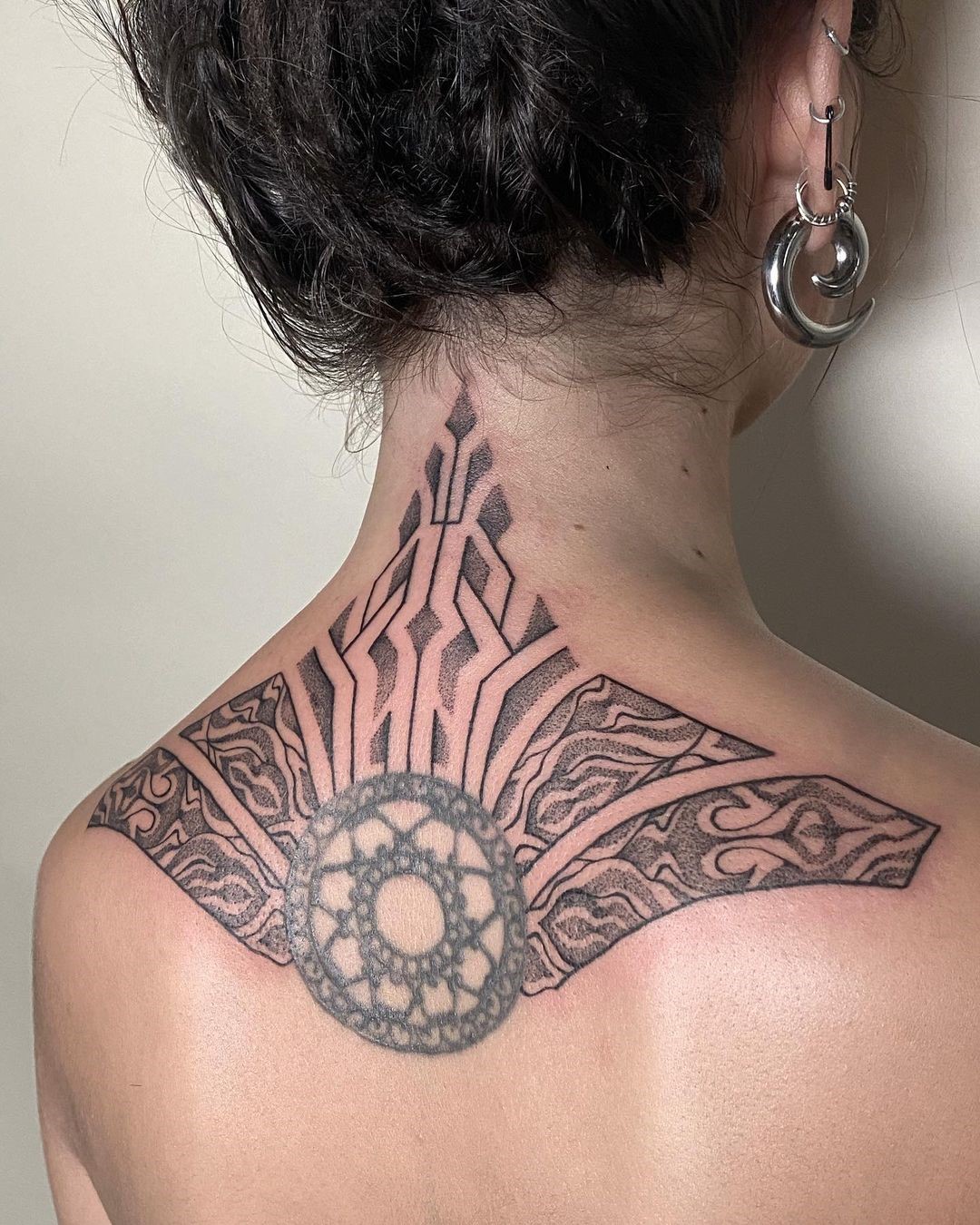 Flower Of Life Tattoo Neck 