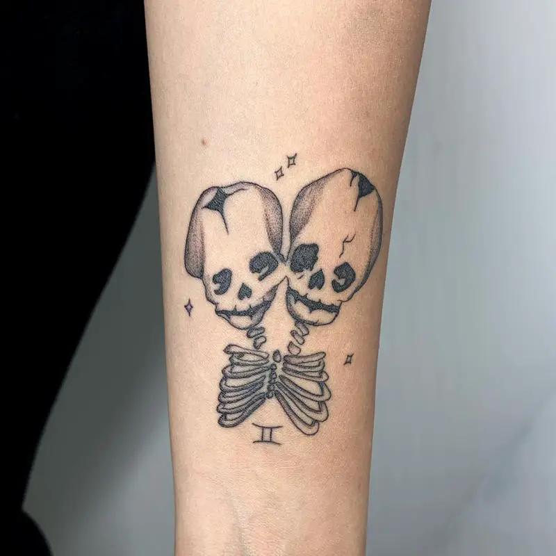 Gemini Skull Tattoo 4