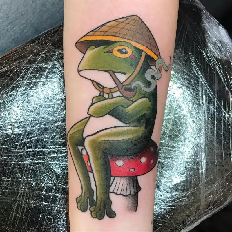 Japanese Smoking Frog Tattoo