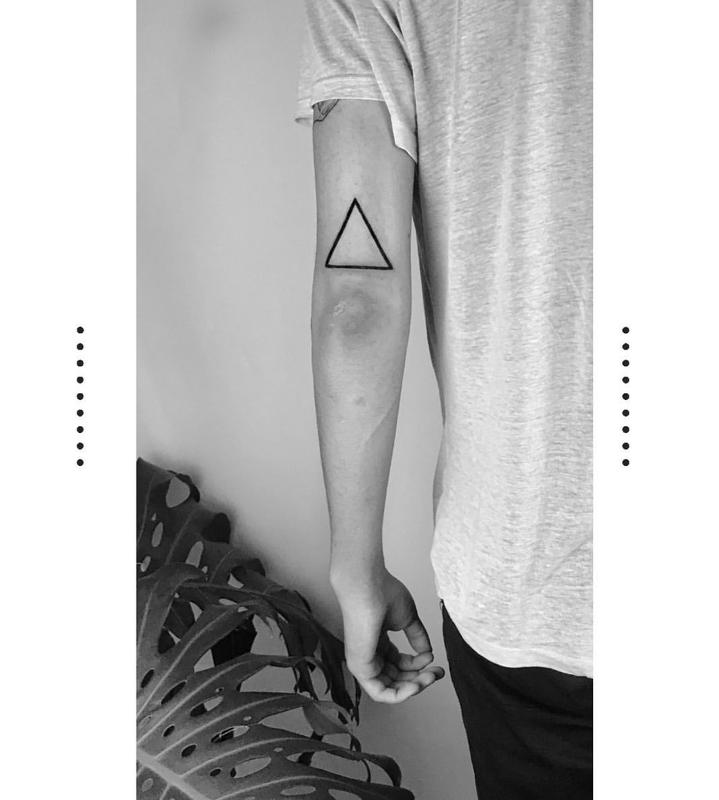 Medium Sized Line Triangle Tattoo 2