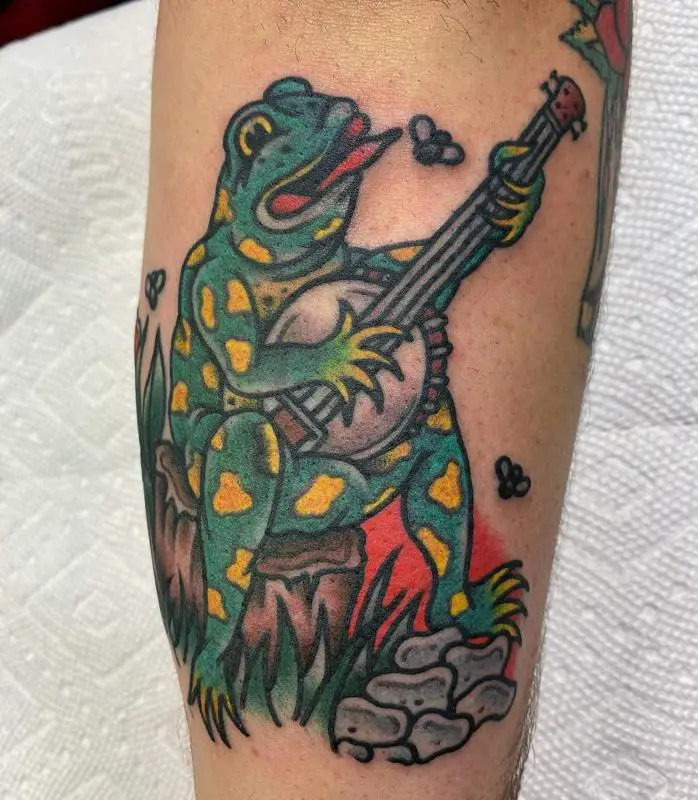Musical Frog Tattoo