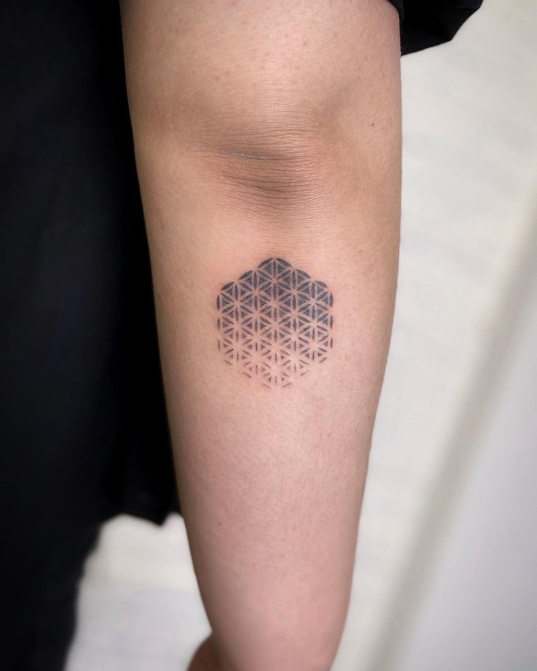Small Detailed Flower Of Life Tattoo 