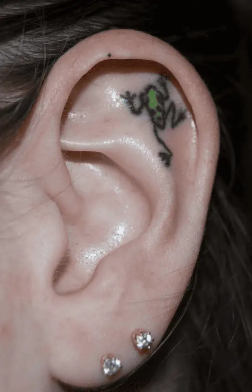 Small Frog Ear Tattoo