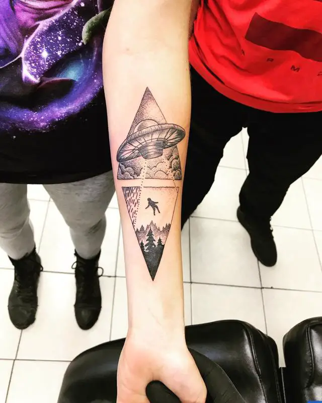 Space and Solar System Triangle Tattoo 1