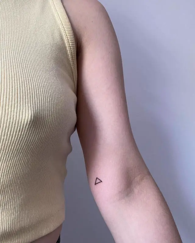 Tiny Line Triangle Tattoo 4