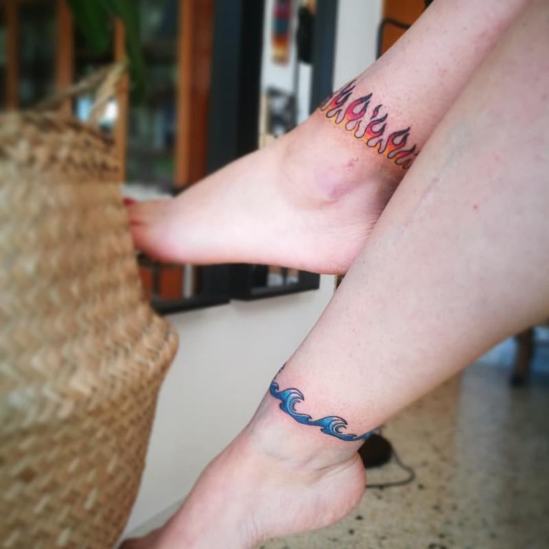 Ankle Flame Tattoo 1
