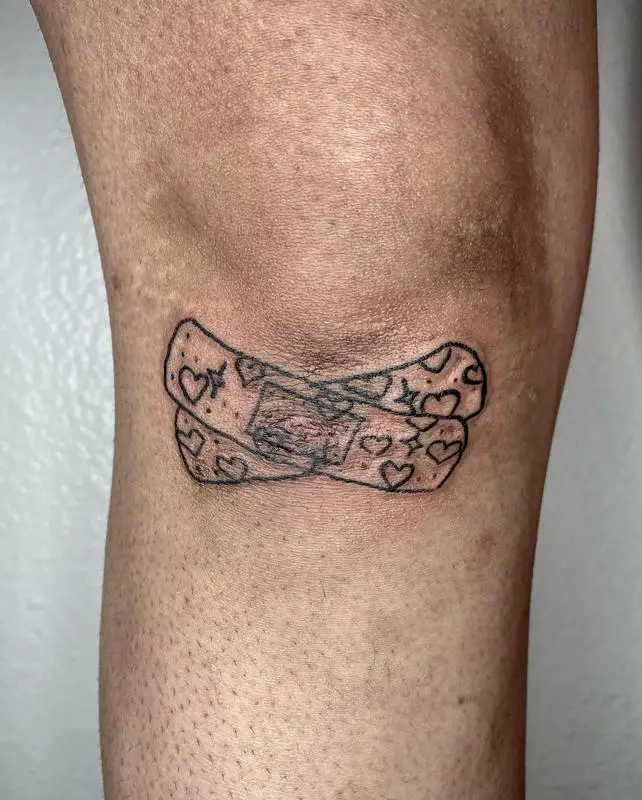 Band Aid Knee Tattoo 2