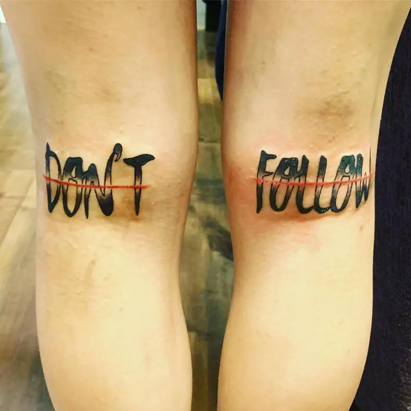 Font Knee Tattoos 1