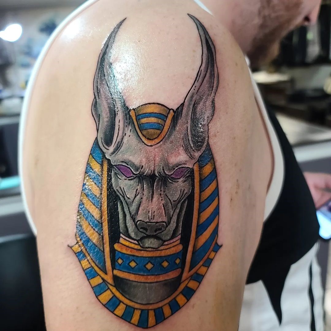 Giant Shoulder Anubis Tattoo