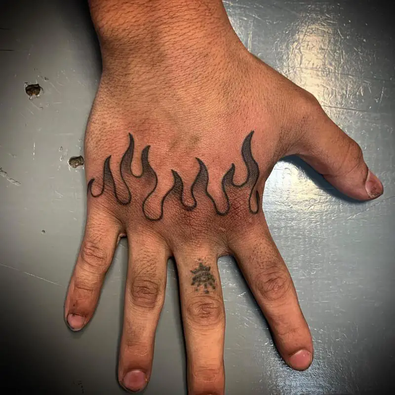 Hand Flame Tattoo 1