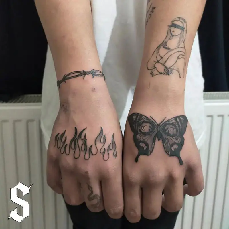 Hand Flame Tattoo 2