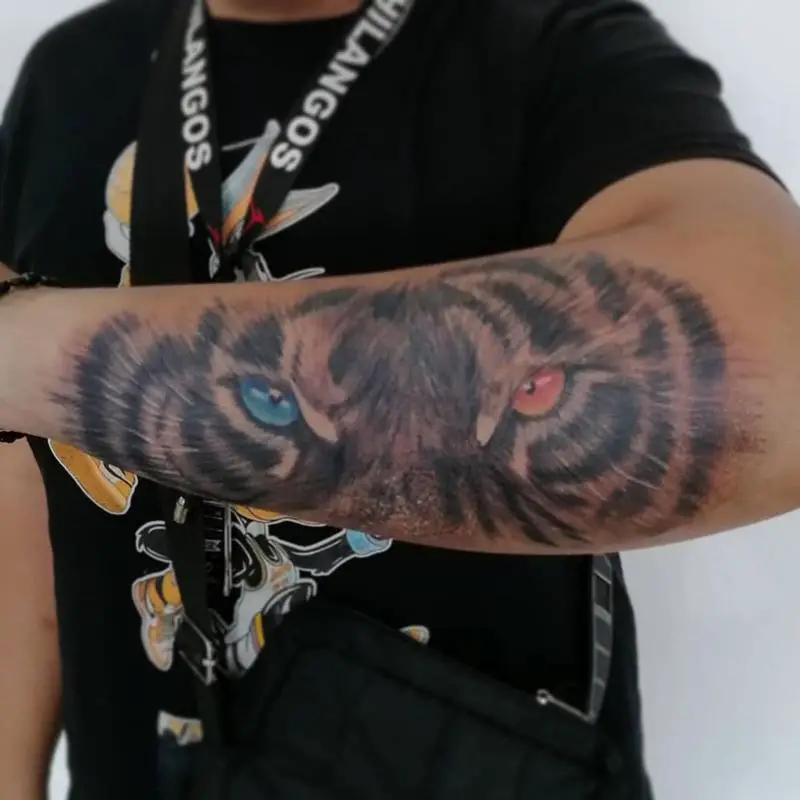 Heterochromia Tiger Eyes Tattoo Design