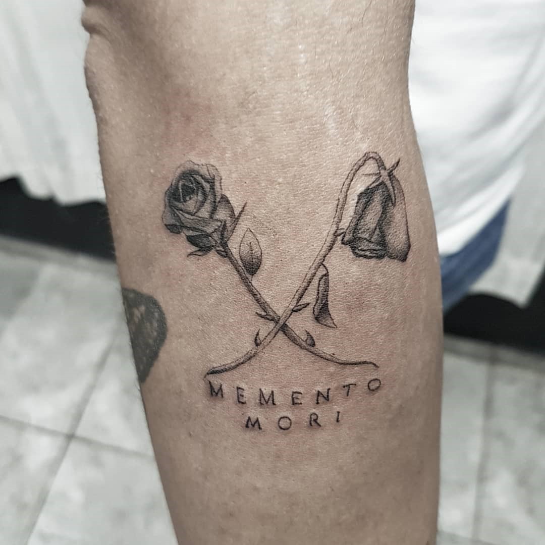 Memento Mori Tattoo With A Rose