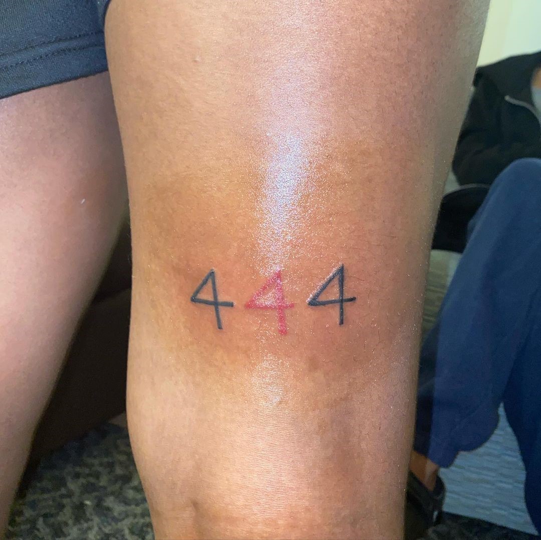 The 444 Angel Number in Black And Red 2