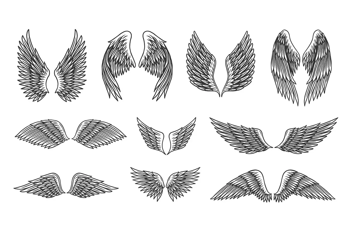 Angel wings tattoo drawing Vectors & Illustrations for Free Download |  Freepik-cheohanoi.vn