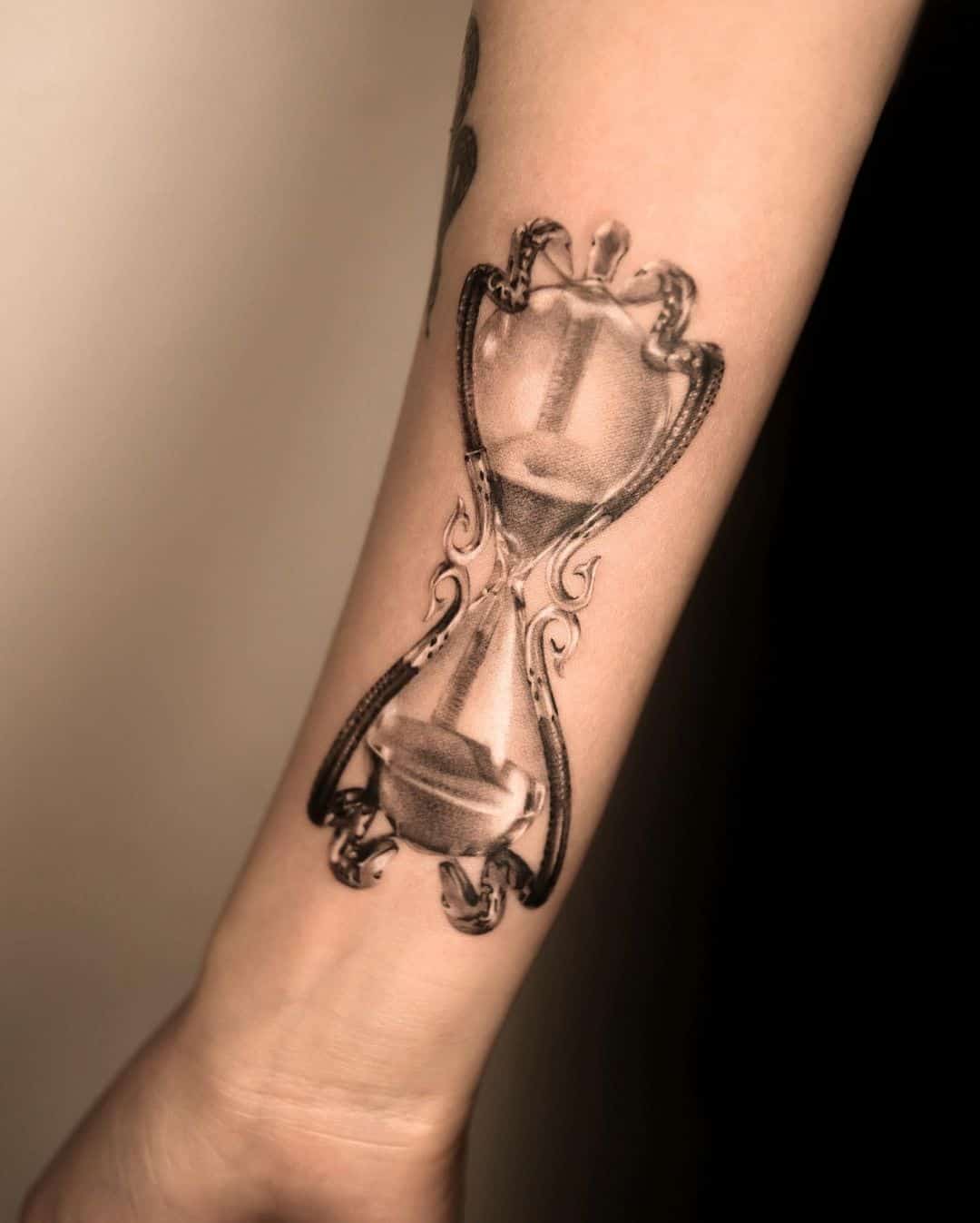 Royal Embellished Hourglass Tattoo